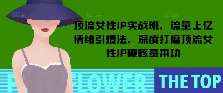 顶流女性IP实战班，流量上亿情绪引爆法，深度打磨顶流女性IP硬核基本功-秒懂