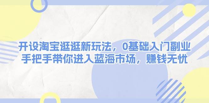 开设淘宝逛逛新玩法，0基础入门副业，手把手带你进入蓝海市场，赚钱无忧-秒懂
