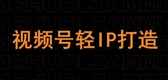 视频号线上课程，视频号轻IP打造-秒懂
