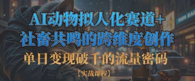 单日变现破千的流量密码，AI动物拟人化赛道+社畜共鸣的跨维度创作-秒懂