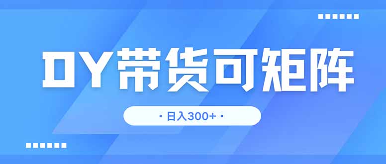 DY带货，日入300＋矩阵无上限-秒懂