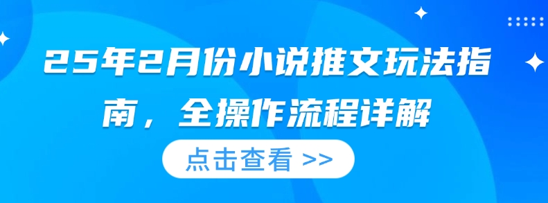 25年2月份小说推文玩法指南，全操作流程详解-秒懂