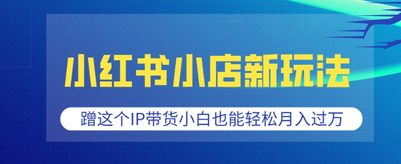 小红书小店新玩法，蹭这个IP带货，小白也能轻松月入过W【揭秘】-秒懂