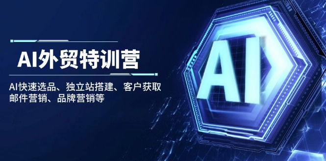 AI外贸特训营：AI快速选品、独立站搭建、客户获取、邮件营销、品牌营销等-秒懂