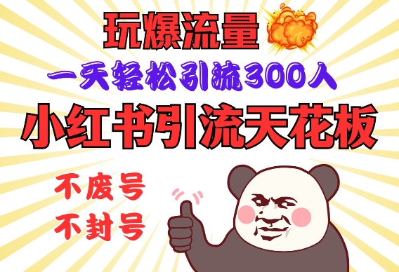 小红书引流天花板，玩爆流量，一天轻松引流300人，安全操作-秒懂
