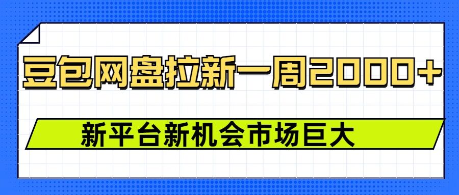 豆包网盘拉新，一周2k，新平台新机会-秒懂