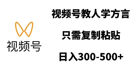 视频号教人学方言，只需复制粘贴，日入多张-秒懂