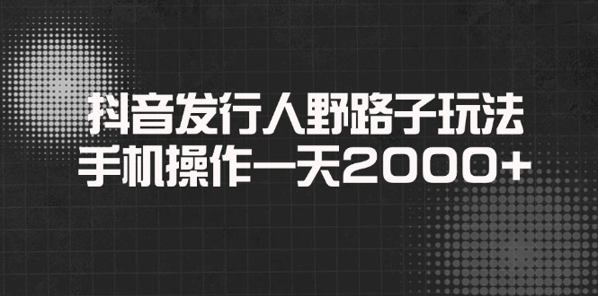 抖音发行人野路子玩法，手机操作一天2000+-秒懂