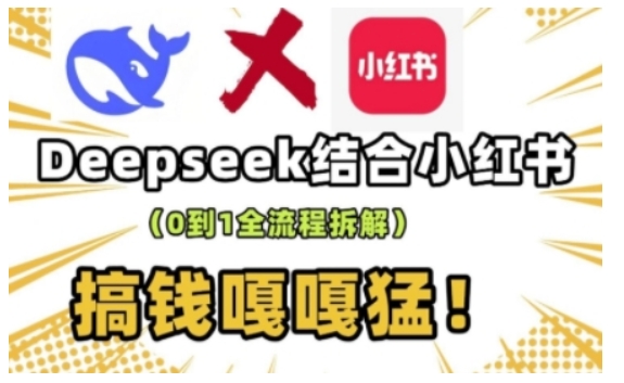 deepseek+小红书打造流量生产线实操课，0到1全流程拆解，搞钱嘎嘎猛-秒懂