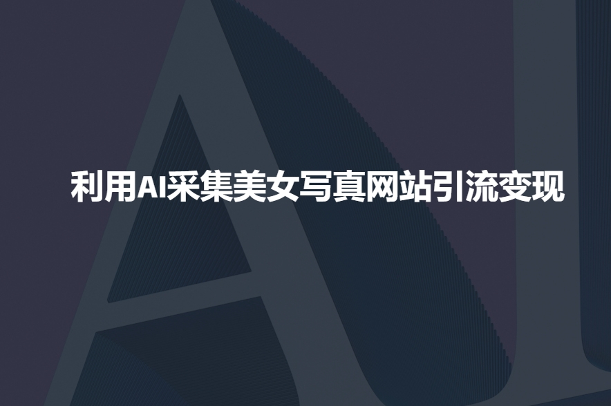 利用AI采集美女写真网站引流变现，引流嘎嘎的-秒懂