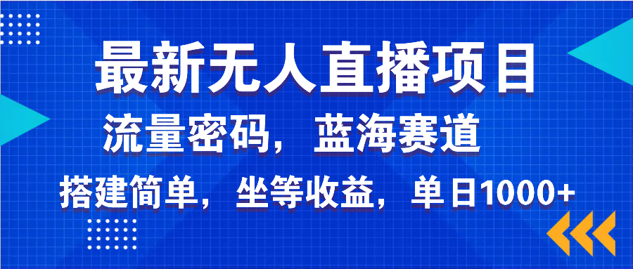 最新无人直播项目—美女电影游戏，轻松日入3000+，蓝海赛道流量密码，…-秒懂