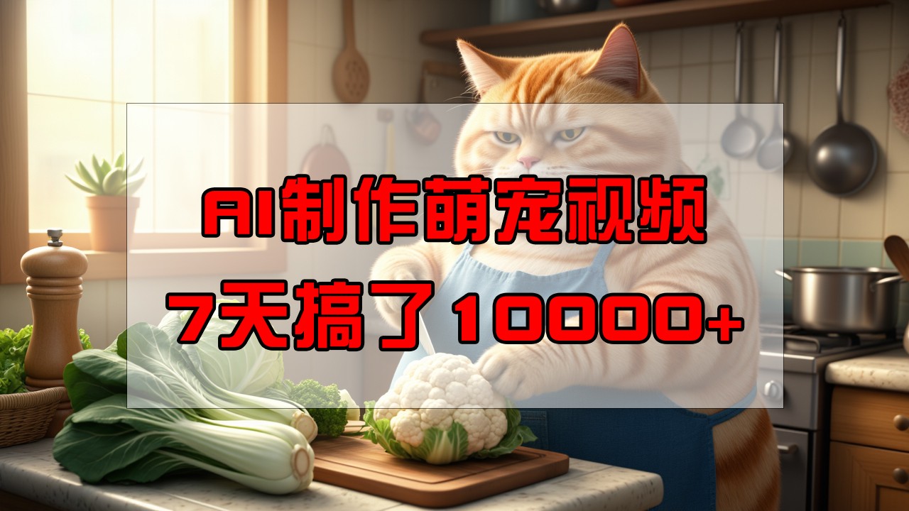 靠AI制作萌宠视频，7天搞了1万+，操作简单门槛低，有手机就行-秒懂
