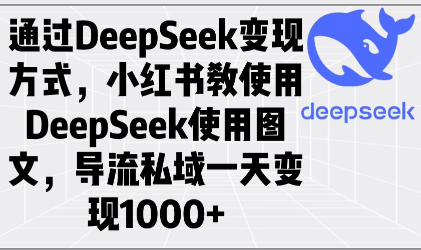 通过DeepSeek变现方式，小红书教使用DeepSeek图文，导流私域一天变现1000+-秒懂