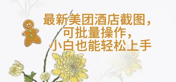 【轻云】最新美团酒店截图，可批量操作，小白也能轻松上手-秒懂